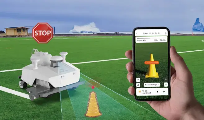 FJD PaintMaster Pro offers turf line marking automation with automatic obstacle detection FJD PaintMaster Pro offers turf line marking automation with automatic obstacle detection